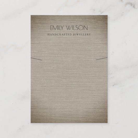 銀布箔ステックネックレスのネックレスディスプレイ 名刺 (正面)