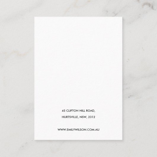 銀布箔ステックネックレスのネックレスディスプレイ 名刺 (裏面)