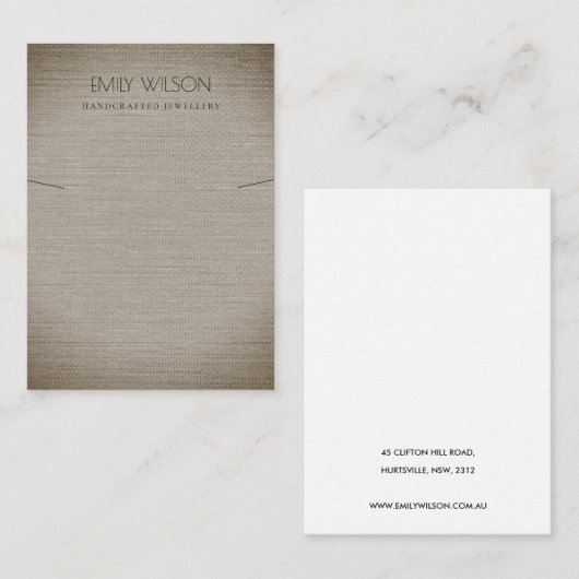 銀布箔ステックネックレスのネックレスディスプレイ 名刺 (正面/裏面)