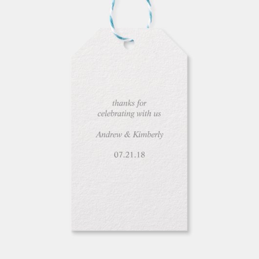 銀幾何学的ハート結婚式の引き出物ラベル ギフトタグ (裏面)