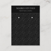 銀幾何学的モダンブラックイヤリングディスプレイ 名刺 (正面)