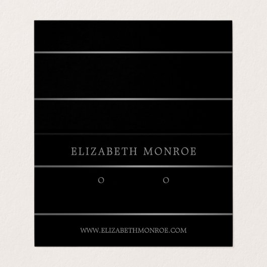 銀張りイヤリングホルダー、ジュエリー表示カード 名刺 (外部フラット)