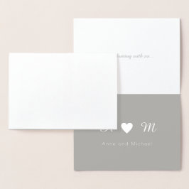 銀感謝していのモノグラムの結婚箔 箔カード