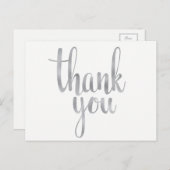 銀感謝していは葉書、箔 ポストカード (正面/裏面)