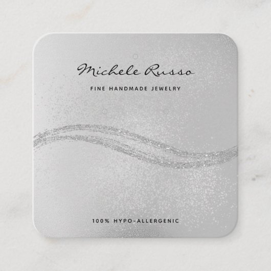 銀手作りQRコードジュエリー表示カード コーリングカード (正面)