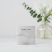 銀手作りQRコードジュエリー表示カード コーリングカード (スタンド正面)