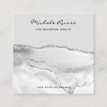 銀手作りQRコードジュエリー表示カード