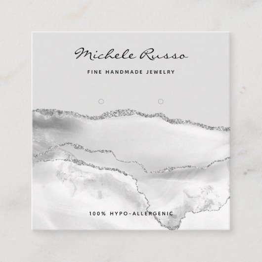 銀手作りQRコードジュエリー表示カード コーリングカード (正面)