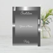 銀抽象芸術色パーティの招待状 招待状 (スタンド正面)