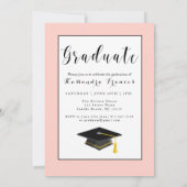 銀文字で卒業、写真卒業 招待状 (裏面)