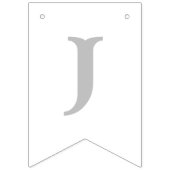 銀文字とイニシャル、白色のマゼンタハート バンティングフラッグ (第2の旗)