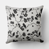 銀文鳥とさくらんぼ花に黒 クッション (裏面)