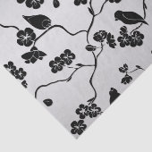 銀文鳥とさくらんぼ花に黒 薄葉紙 (詳細)