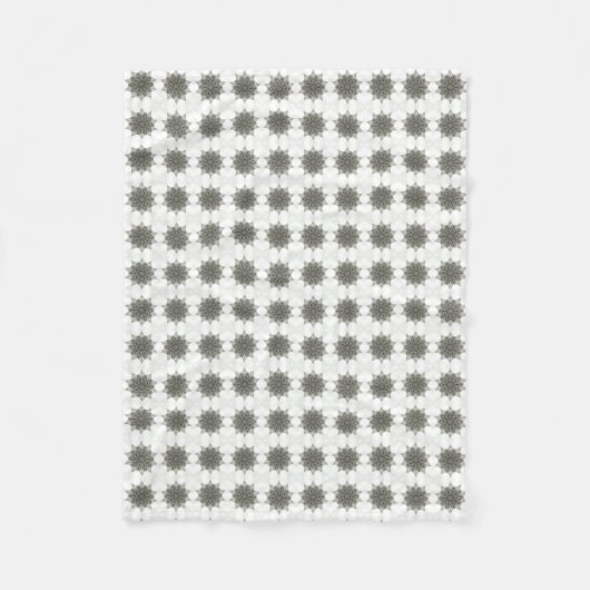 銀星幾何学模様 フリースブランケット (正面)