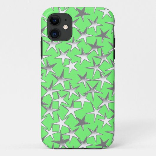 銀星、ライムグリーン Case-Mate iPhoneケース (裏面)