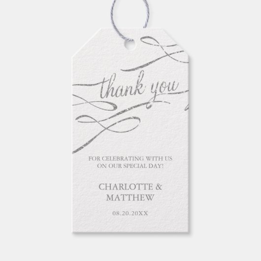 銀書道ありがとうメッセージカード ギフトタグ (正面)