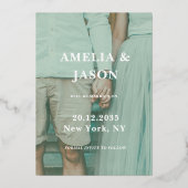 銀書道の写真実在を保存 箔招待状 (裏面)