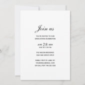 銀書道オーバーレイ写真卒業パーティー 招待状 (裏面)