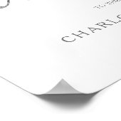 銀書道 |ホワイトウェルカム結婚のポスター ポスター (角)