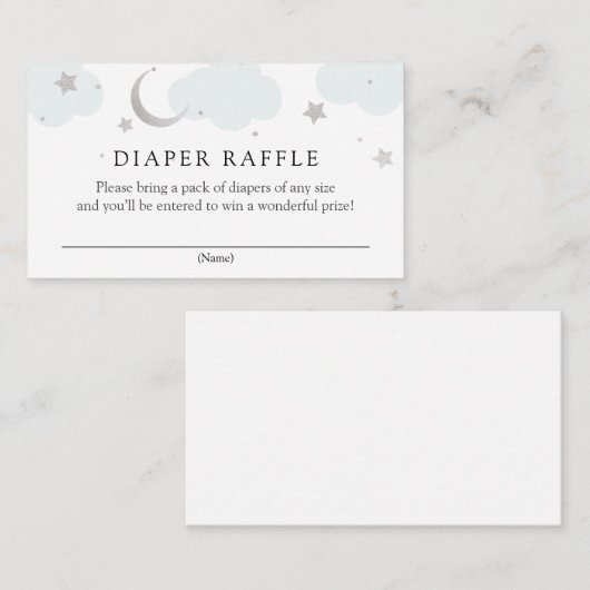 銀月と星おむつラッフルインサートカード エンクロージャーカード (正面/裏面)