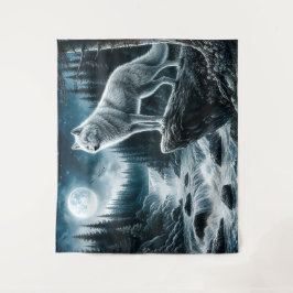 銀月の狼 タペストリー