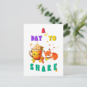 銀杏と樺の植物学を共有する日 ~ 感謝祭 ポストカード (スタンド正面)