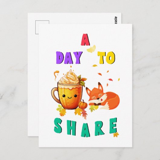 銀杏と樺の植物学を共有する日 ~ 感謝祭 ポストカード (正面/裏面)