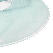 銀杏の埃っぽいティール(緑がかった色) – 白 カッティングボード (角)