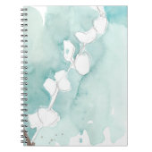 銀杏の埃っぽいティール(緑がかった色) – 白 ノートブック (正面)