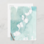 銀杏の埃っぽいティール(緑がかった色) – 白 ポストカード (正面/裏面)