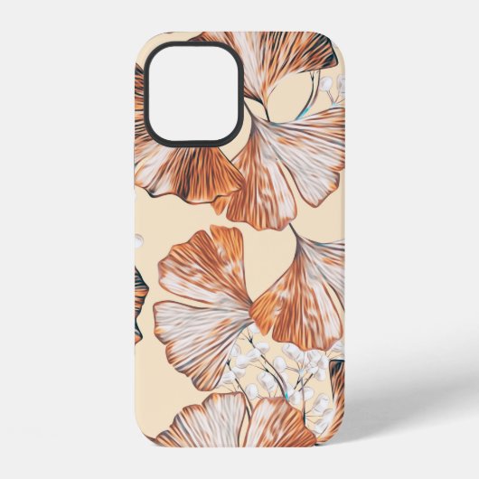 銀杏の実入りシームレスパターン。水彩花 iPhoneケース (裏面)