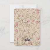 銀杏の水色のフローラ結婚式の日付を保存 招待状 (裏面)