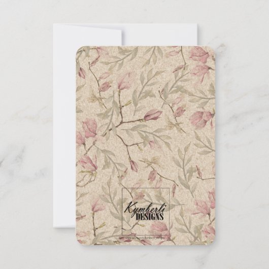 銀杏の水色のフローラ結婚式の日付を保存 招待状 (裏面)