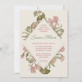 銀杏の水色フローラブライダルシャワー 招待状 (正面)