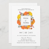 銀杏の葉が落ちるウェディング 案内状 (正面/裏面)