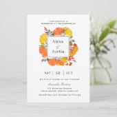 銀杏の葉が落ちる結婚式 案内状 (スタンド正面)