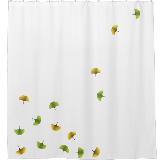 銀杏の葉のシャワーカーテン シャワーカーテン (正面)