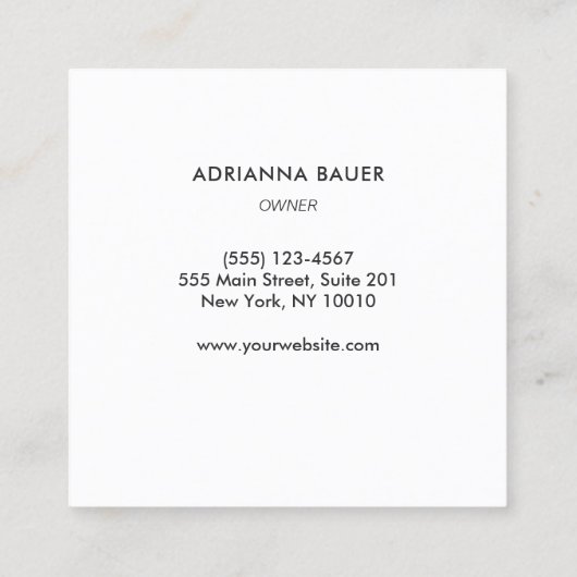 銀杏の葉の金ゴールド緑 スクエア名刺 (裏面)