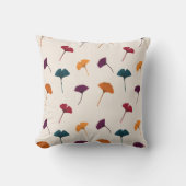 銀杏の葉柄水彩秋紅葉 クッション (正面)