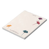 銀杏の葉柄水彩秋紅葉 ノートパッド (回転)