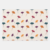 銀杏の葉柄水彩秋紅葉 ラッピングペーパーシート (正面3)