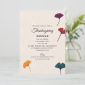 銀杏の葉水彩秋秋の感謝祭 招待状 (スタンド正面)