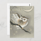 銀杏の長老フクロウ – 大原小村 – ヴィンテージアート ポストカード (正面/裏面)