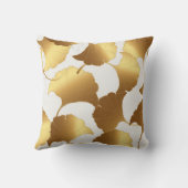 銀杏ゴールド: ラグジュアリー ヴィンテージ デザイン クッション (裏面)