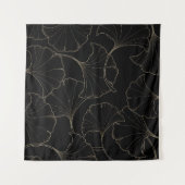 銀杏ゴールド: ラグジュアリー ヴィンテージ デザイン タペストリー (正面(横))