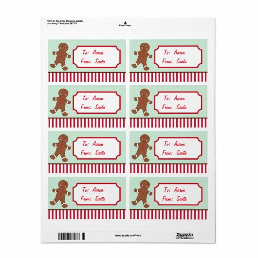 銀杏パーソナライズされたパンのクリスマスギフトタグ ラベル (フルシート)