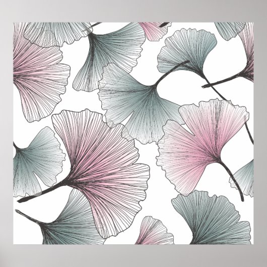 銀杏ビロバ手描き。 ポスター (正面)