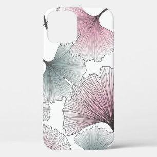 銀杏ビロバ手描き。 iPhone 12ケース