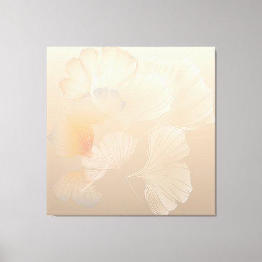 銀杏ビロバ植物抽象芸術グラフィックアート赤面 キャンバスプリント (正面)