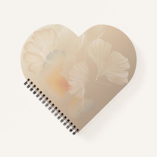 銀杏ビロバ植物抽象芸術グラフィックアート赤面 ノートブック (正面)